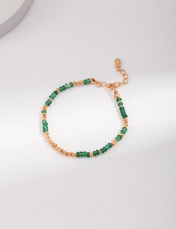 Emerald Chip Silver Bracelet