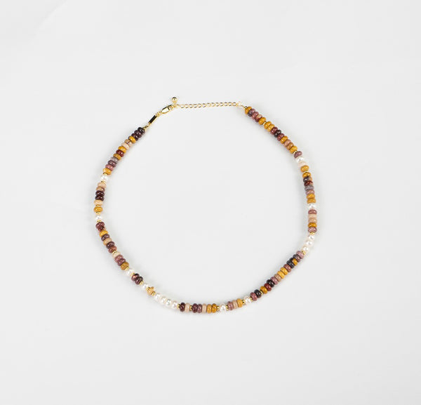 Gemstone Pearl Beaded Necklace