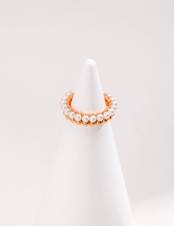 Pearl and Gold Vermeil Bead Ring