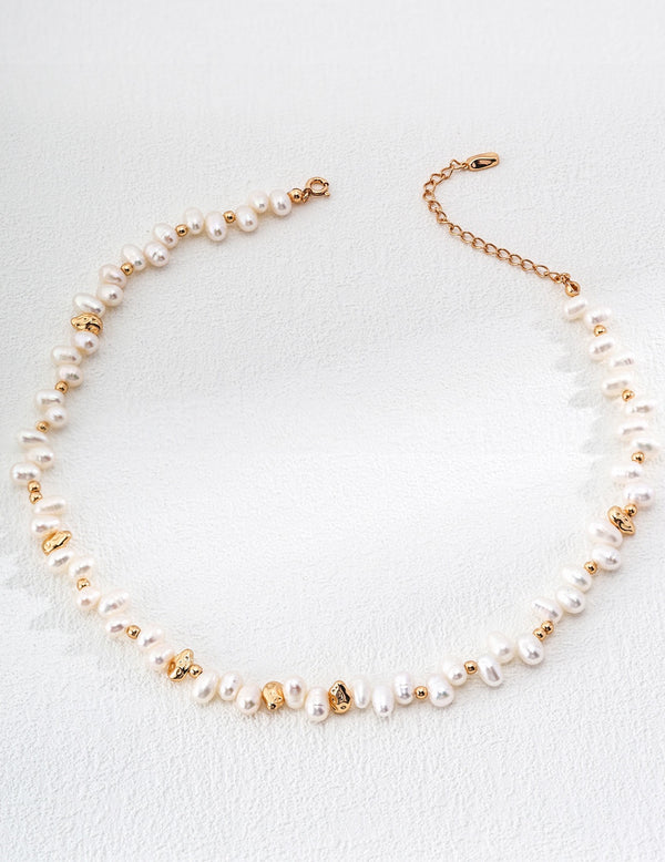 Natural Pearl Sterling Silver Necklace