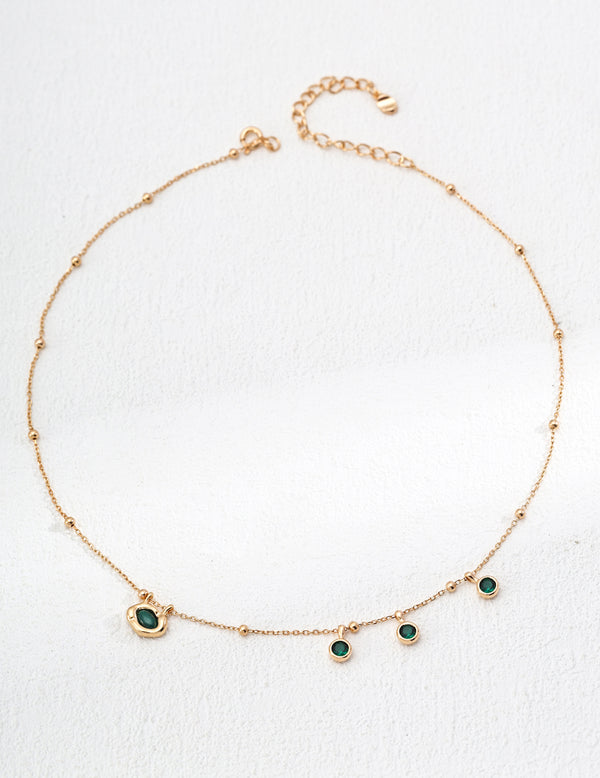 S925 Silver Green Zircon Necklace