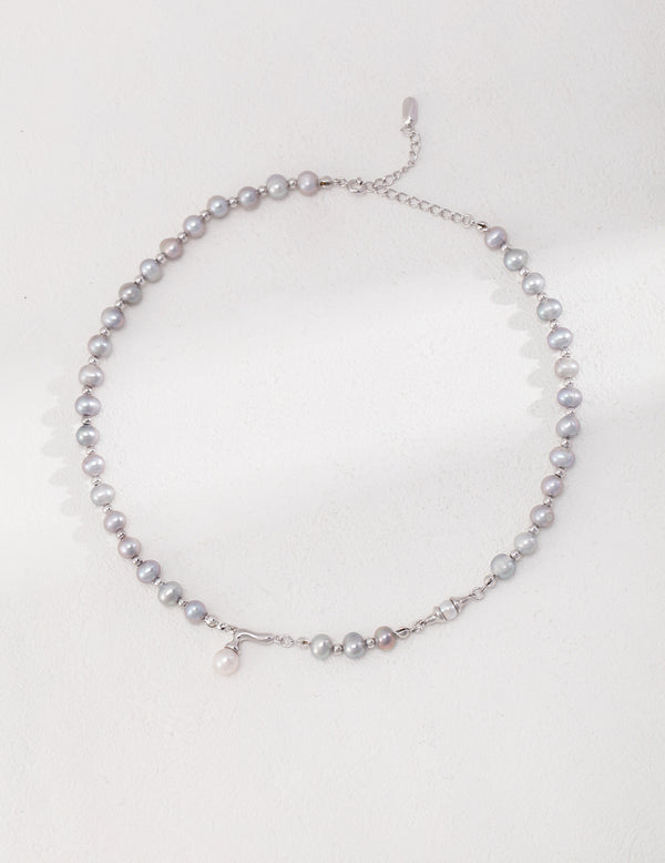 Silver Gray Pearl Necklace