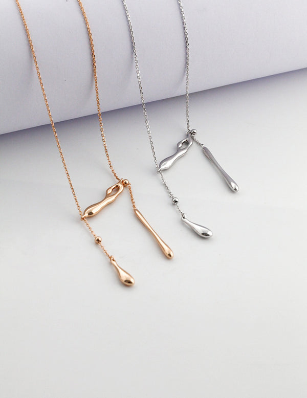 Sterling Silver Drop-shaped Pendant Necklace