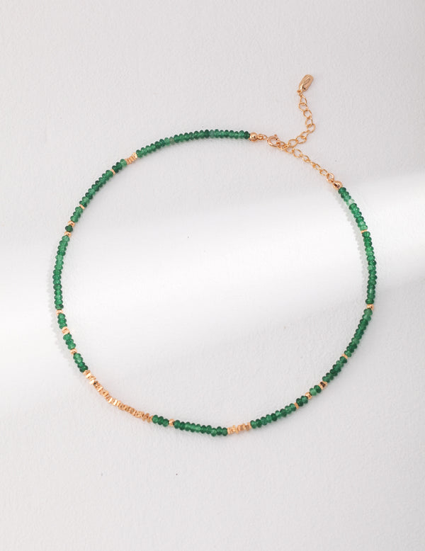 Sterling Silver Emerald  Necklace