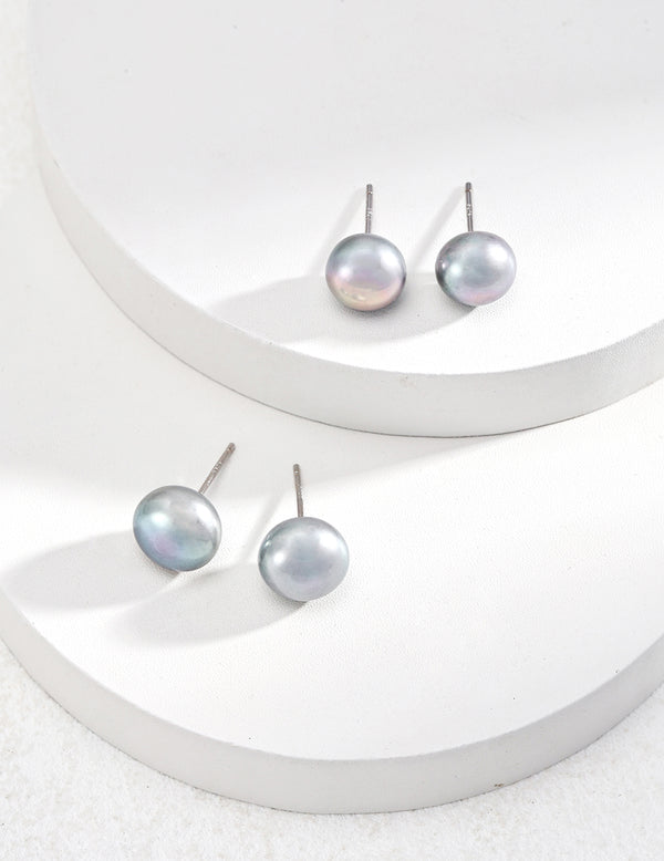 Sterling Silver Grey Pearl Earrings